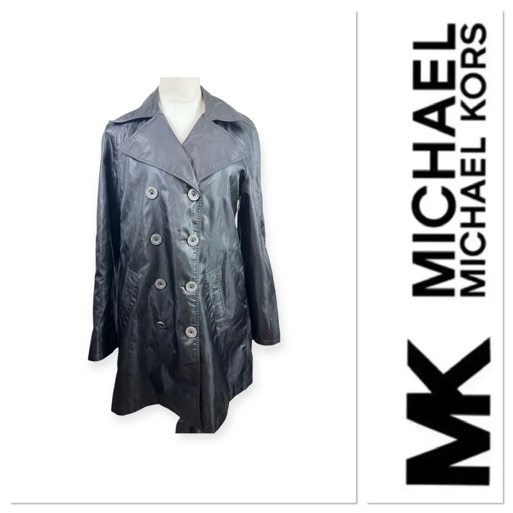 Michael Kors black shiny raincoat size medium